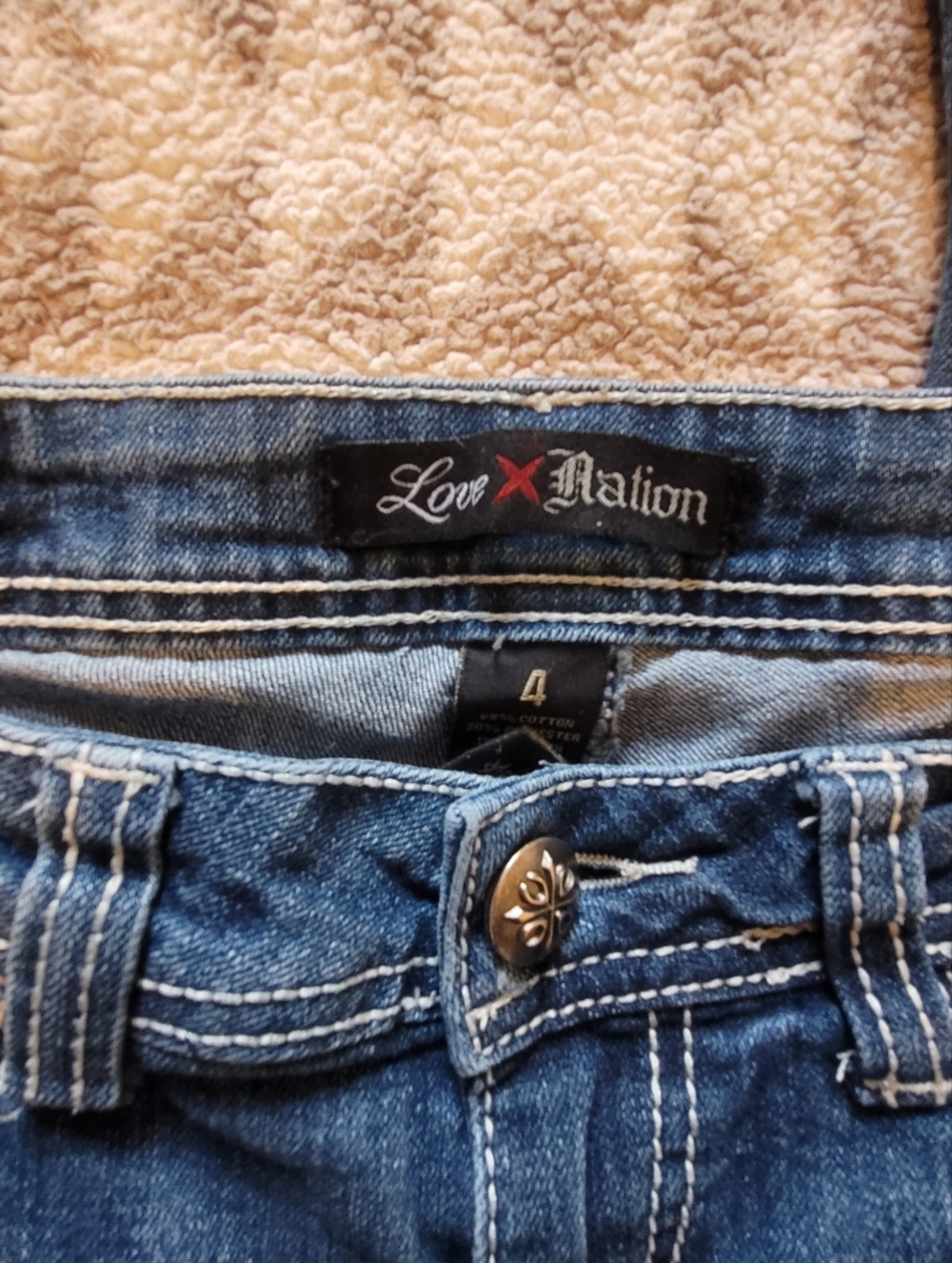 Love Nation Women's Medium Blue Bootcut Jeans with Contrast Stitching - Picture 2 of 8